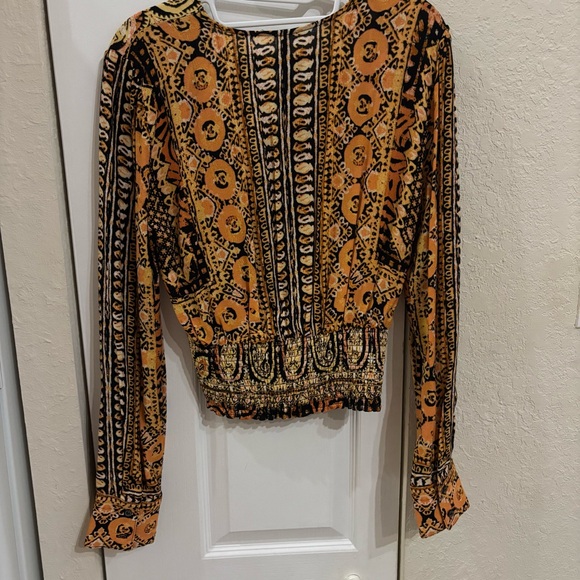 Free People Multicolor Patterned V-Neck Blouse - Picture 3 of 7